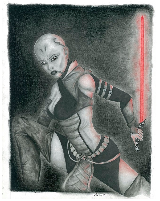 Asajj Ventress - Star Wars fan art print.