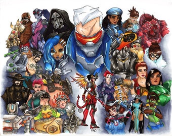 The Heroes of Overwatch- Overwatch fan art print