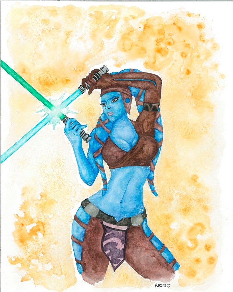 Aayla Secura Star Wars fan art print image 1