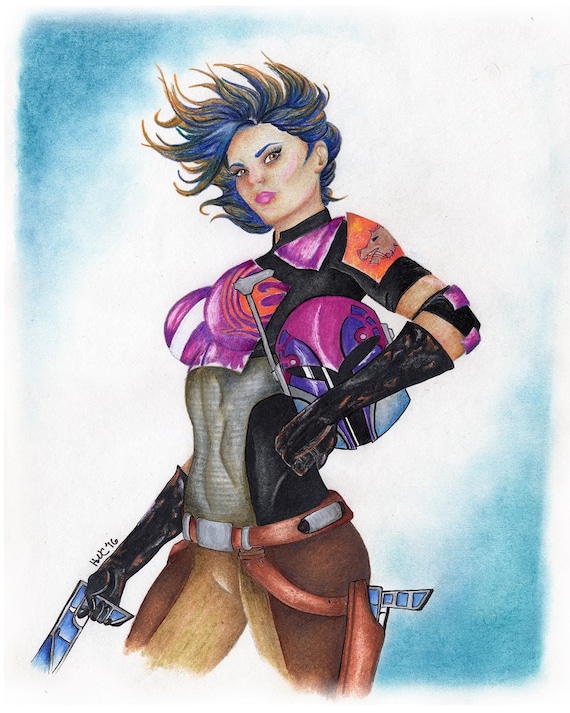 Sabine Wren Star Wars Fan Art Print Etsy 