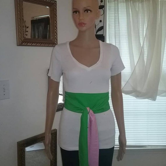 Alpha Kappa Alpha Sorority Colors 2 Sides Obi Wrap Belt Etsy