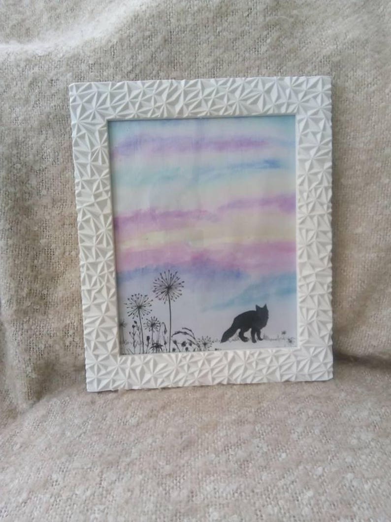 A4 Watercolour Paintings Fox at Sunrise Stag at Sunset Set of Two or buy Separately watercolour painting colourful animal image 2