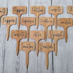 Custom Bamboo Plant Labels - Plant Markers -  Fruit and Vegetables - Gardening - Seed Labels