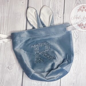 Velvet Easter Bunny Gift Bags Red or Blue Kids Gift Easter image 8