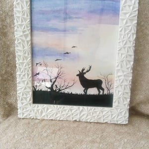 A4 Watercolour Paintings Fox at Sunrise Stag at Sunset Set of Two or buy Separately watercolour painting colourful animal image 4