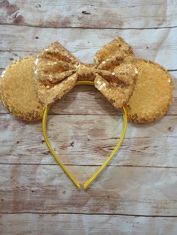 2 brand new golden ears Minnie Mouse headband Disney Parks Minnie Mouse Golden Faceted Gems Ears Headband  main image 2