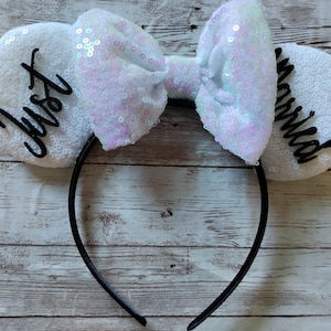 Just Married Minnie mouse ears headband