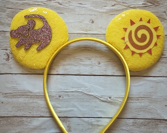 No Bow lion Ki ng Mickey Ears Headband