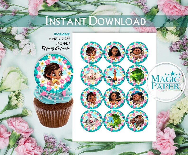 Baby Moana Party Decorations Moana Baby Party Set Of 12 Cupcake Toppers