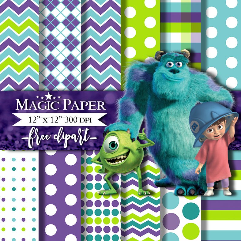Monsters Inc Digital Paper Papers Scrapbook | Etsy