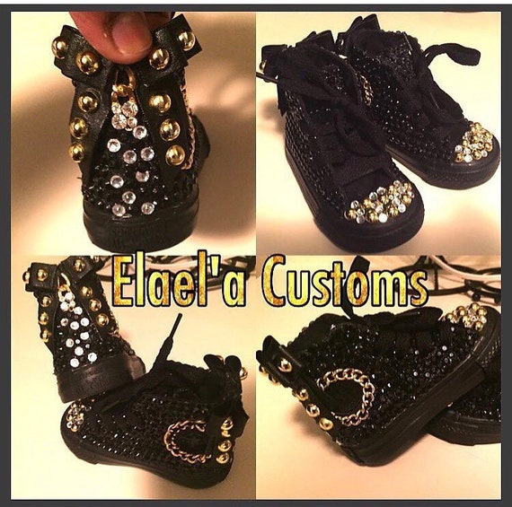black rhinestone converse