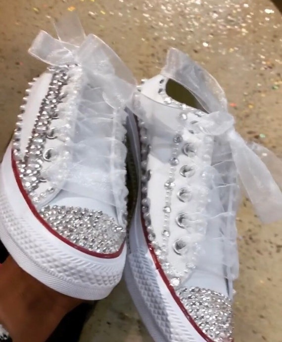 Simple Wedding Bridal Bling Rhinestone Bedazzle Chuck Taylor Etsy