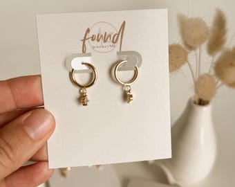 Gold plated Mini CZ Diamond Huggie Earrings