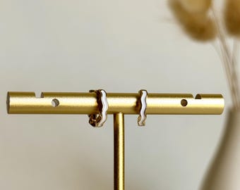 Squiggle Huggie Hoop Earrings: Gold Plated