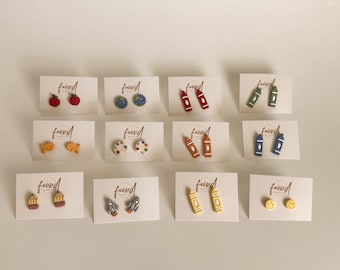 Polymer Clay School Theme Stud Earrings, Teacher Back to School Jewelry