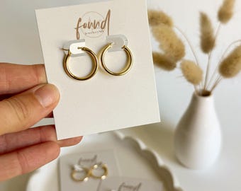 Gold Sleek Huggie Hoop Earrings | Gold Plated, Hypoallergenic