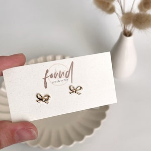 Gold Bow Studs: 18k Gold Plated Minimalist Earrings