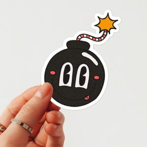 Groovy Silly Face Sticker: Glossy Vinyl Laptop Decal
