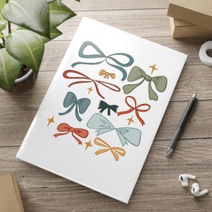 Quaderno con copertina rigida e fiocco Coquette, diario con nastri stravaganti, cancelleria carina, regalo per studenti, album da disegno in stile cottagecore per ragazze