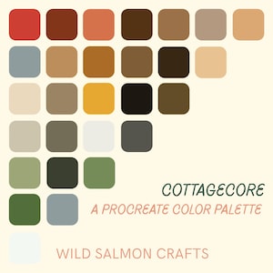 Cottagecore Procreate Color Palette | 30 Earthy Colors (Instant Download)