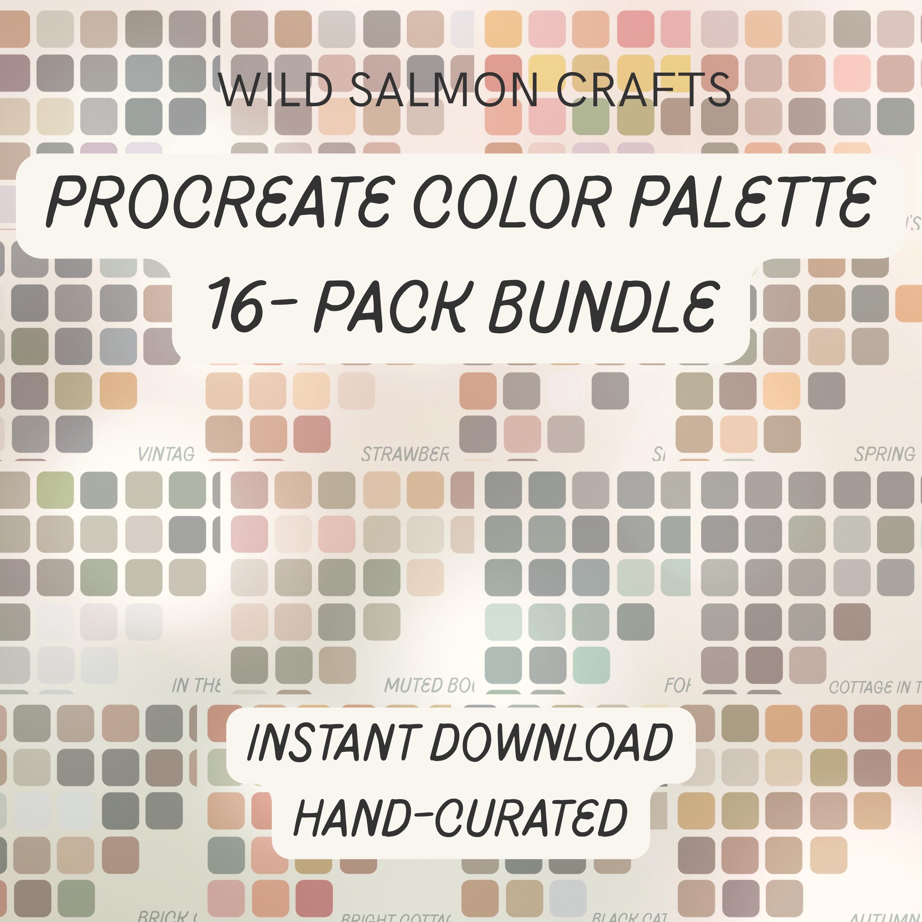 Pack de paletas de color para Procreate – 16 swatches seleccionados a mano | Descarga instantánea