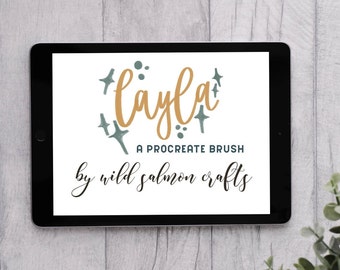 procreate lettering brush - Layla | modern calligraphy hand lettering | textured