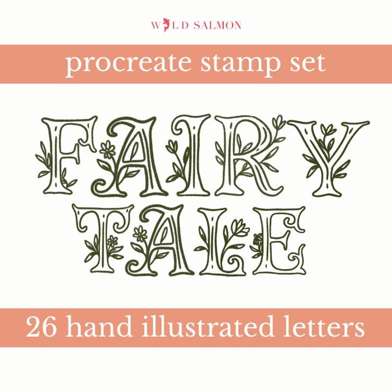 Procreate Fairytale Alphabet Stamps: Fantasy Lettering Brush Set ...