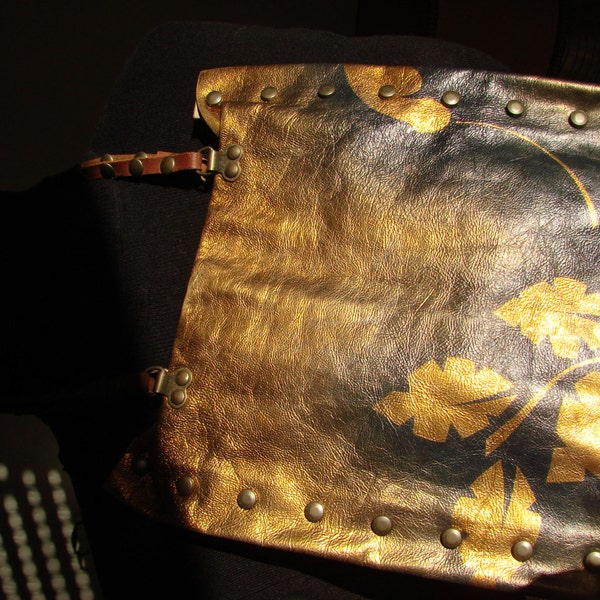 LEAVES Leather hand bag hand made