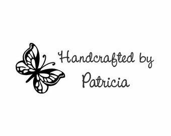 Handcrafted by Butterfly Personalized Stamp - SC70