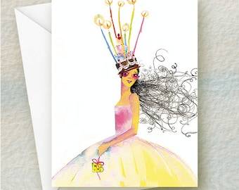 Reina del cumpleaños, cumpleaños de la tarjeta / estilo #B13