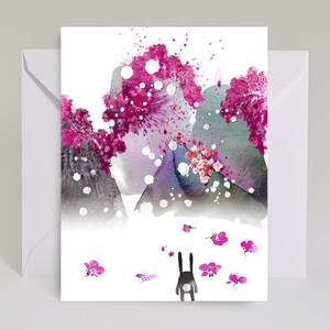 Conejo de montañas, todas las tarjetas de ocasiones la floración / estilo #G79