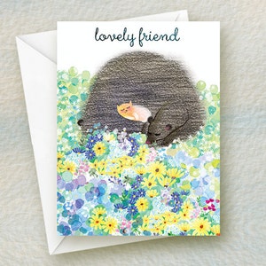Katze und Bär, Freundschaft, alle Gelegenheiten Card / style #G72