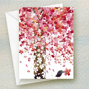 Cerezas árbol Pájaro de abril, todas las tarjetas de ocasiones / estilo #APR