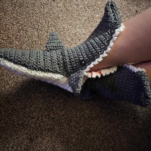 Crocheted Shark Slipper Socks made to order