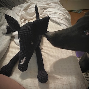 Waco the Greyhound amigurumi custom made to order
