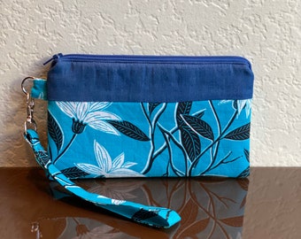 Aqua Sleek Wristlet