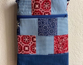 Rustic Patchwork Crossbody Bag