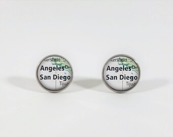 Maps Destination Cufflinks San Diego California Tijuana Mexico Groomsmen Wedding Party Fathers Dads Men