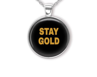 Stay Gold The Outsiders Pony Boy Quote Pendant Necklace