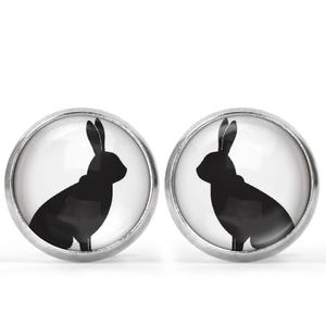 Rabbit  Silhouette Picture Earrings