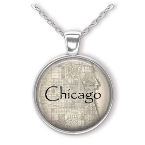 Chicago Vintage Karte Andenken Geschenk Schmuck