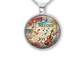Melody Joy Violin Musical Notes Pendant Necklace