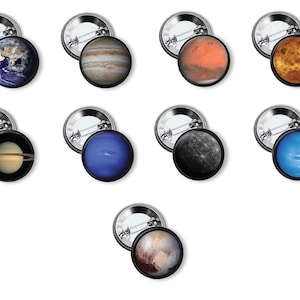Pinback Button Set of 9 - Planets of the Solar System