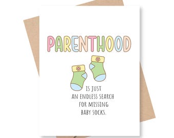 New Baby Card, Humor, Parenthood, Baby Shower, Congrats