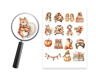 Cozy Fall Theme Stickers ~ Autumn Decor/Craft Supplies/Party Supplies/Scrapbooking/Card Making