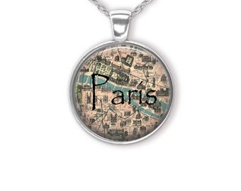 Paris  Map Pendant Necklace