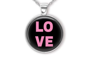 Love Lettered Word Pendant Necklace
