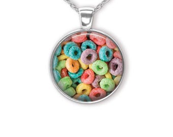 Colorful Cereal Rings Pendant Necklace