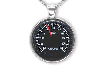 Voltmeter Gauge Photo Pendant Necklace