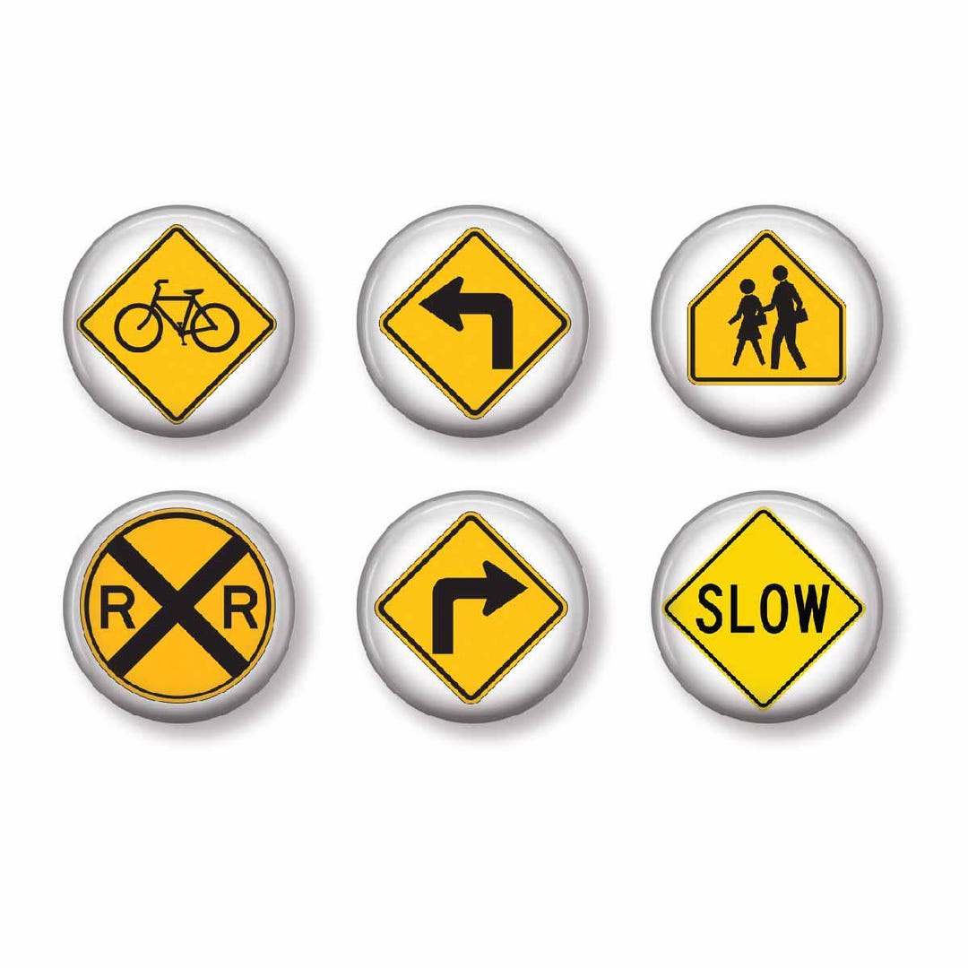 Pin Back Signs Road Signs Pinback Button Set of 6 - Etsy